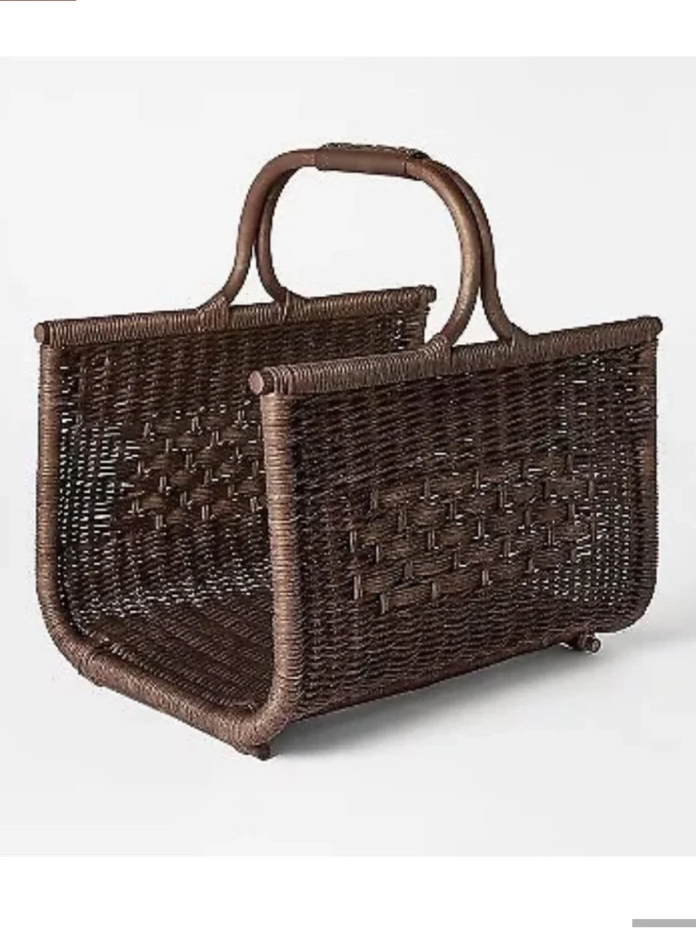Threshold Studio McGee Woven Rattan Handled Log Holder